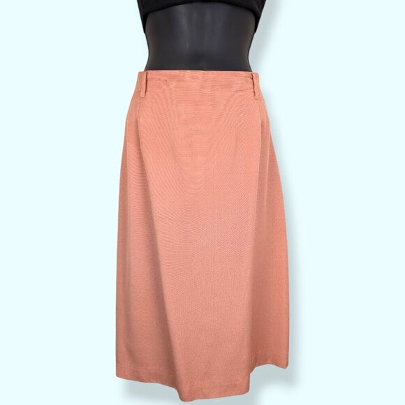 Vintage Talbots Peach Viscose Rayon Skirt - Picture 3 of 7